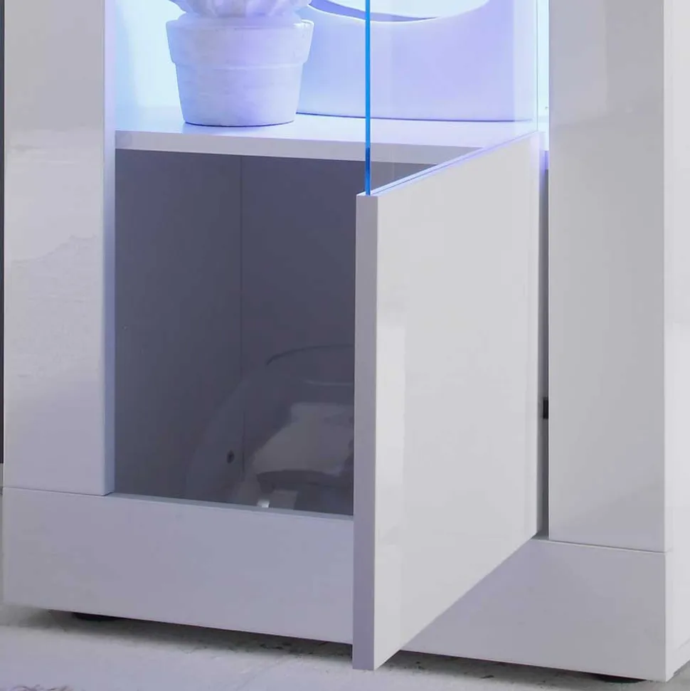 Hochglanz Wohnzimmermöbel in Weiß - Sogno (zweiteilig)