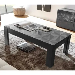 Hochglanz Wohnzimmermöbel in Grau - Kuriasna (dreiteilig)