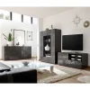 Hochglanz Wohnzimmermöbel in Anthrazit - Ipatal (dreiteilig)