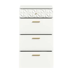 Hochglanzkommode in Weiß mit Gold - Ustabo
