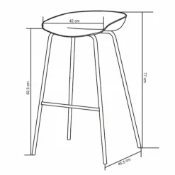 Hochhocker in Schwarz Kunststoff PP - Terryola (4er Set)