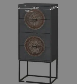 Hochkommode - dekorativ mit Mandalas - Mesusco