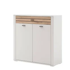 Hochkommode in Lichtgrau und Wildeiche - Ballina