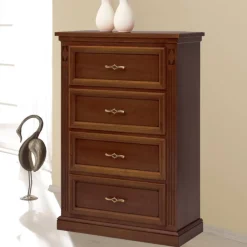 Hochkommode in Walnussbraun - Dramos