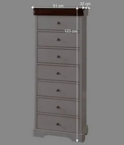 Hochkommode mit sieben Schubladen - Zarinas