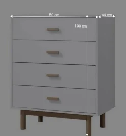 Hochkommode mit vier Schubladen - Savuta