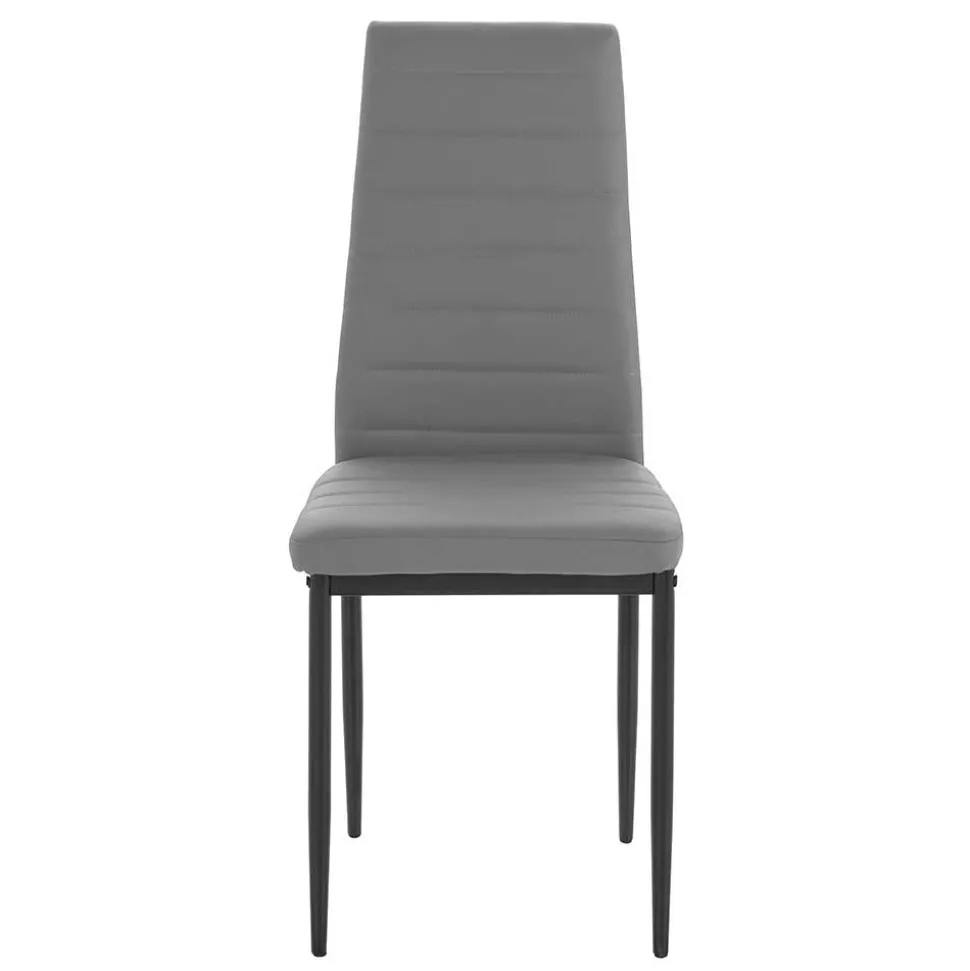 Hochlehner Essstuhl in Grau & Schwarz - Padru (4er Set)