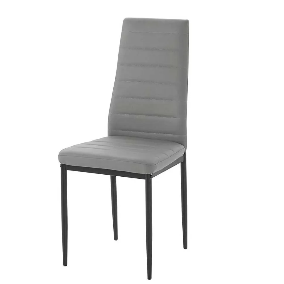 Hochlehner Essstuhl in Grau & Schwarz - Padru (4er Set)