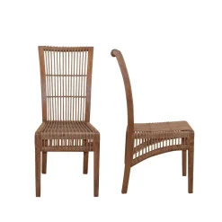 Hochlehner Rattanstuhl in Braun - Tiploma (2er Set)