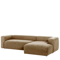 Hochwertige Chenille Eckcouch in Beige - Crotone
