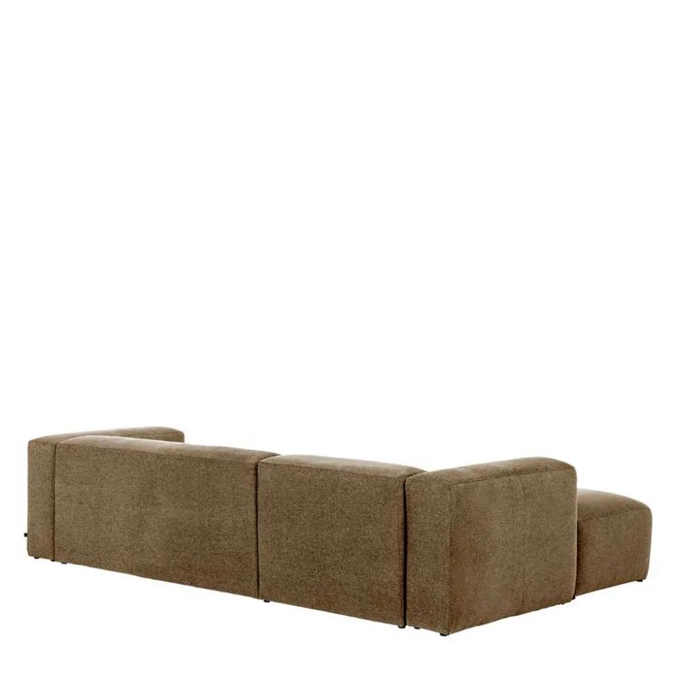 Hochwertige Chenille Eckcouch in Beige - Crotone