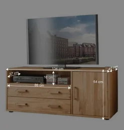 Hochwertige Wohnzimmer Möbel in Eiche - Teano (vierteilig)