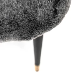 Hochwertiger Design Stuhl aus Kunstfell in Grau - Zarodrana