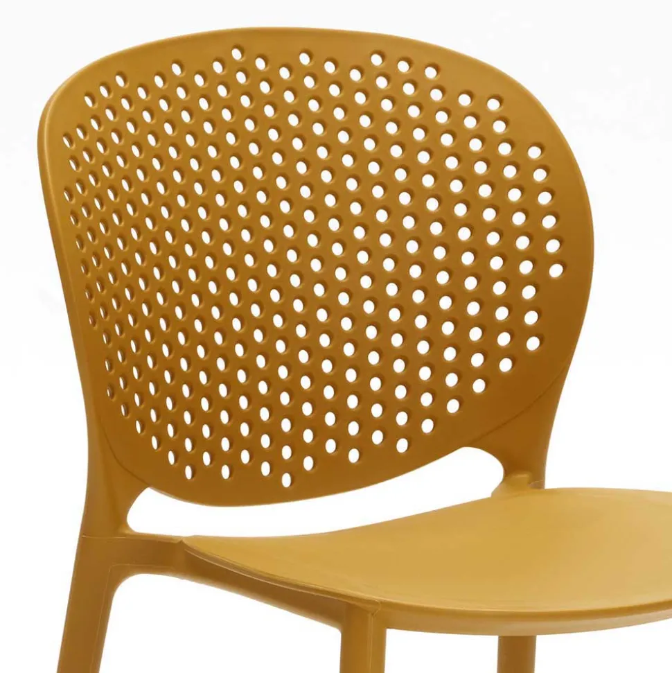 Hochwertiger Gartenstuhl Tila aus Kunststoff Gelb (4er Set)