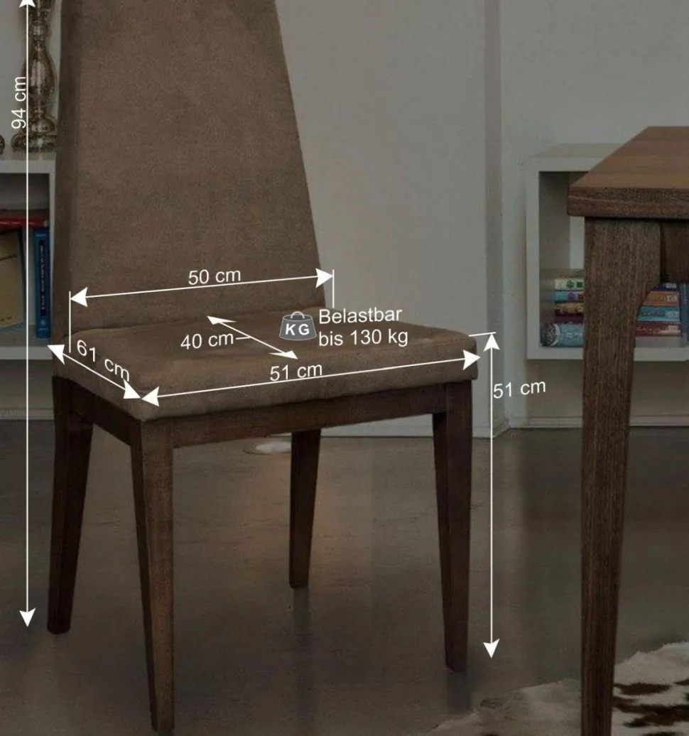 Hochwertiger Polsterstuhl mit Massivholzgestell - Carissina