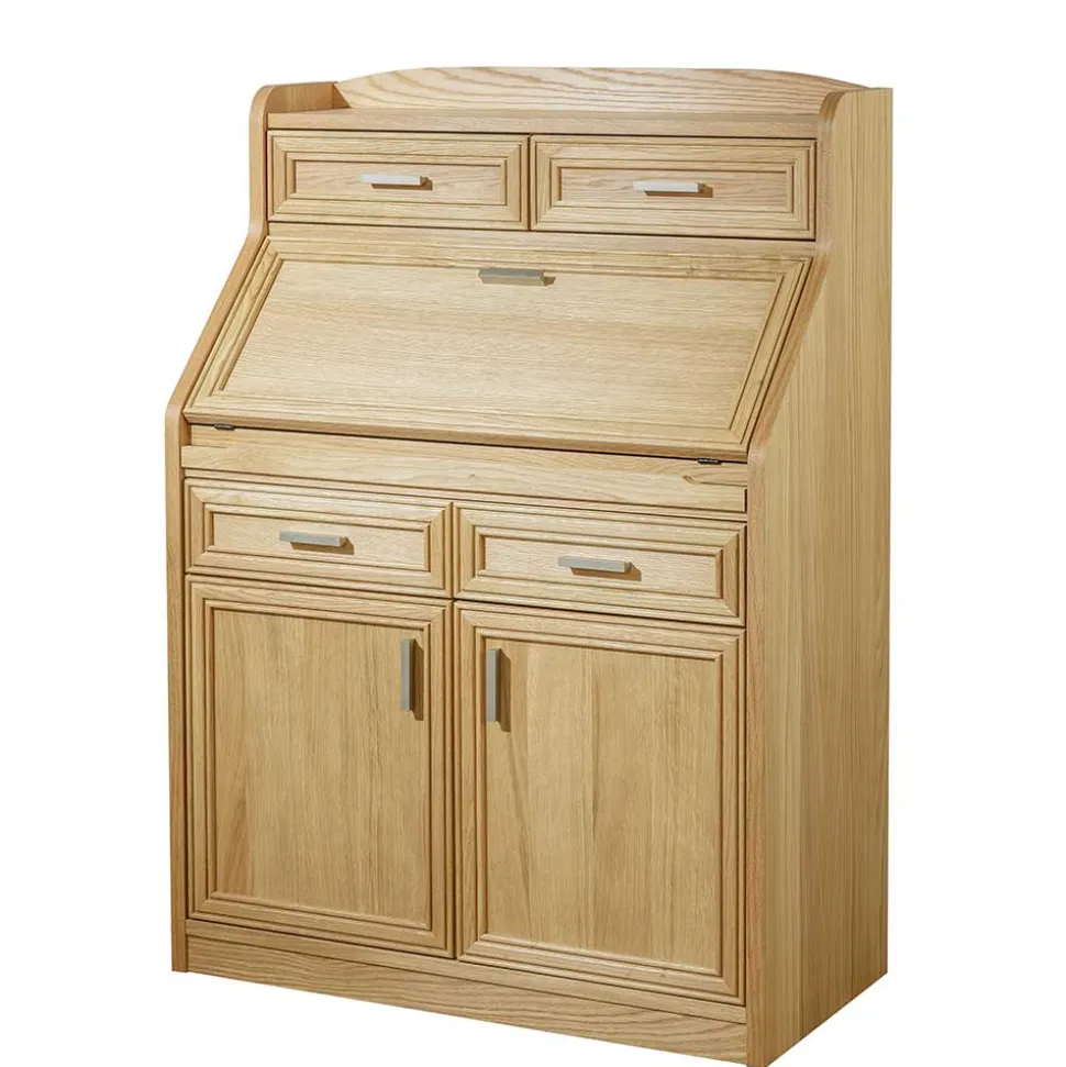 Hochwertiger Schreibschrank in geölter Eiche - Gatania