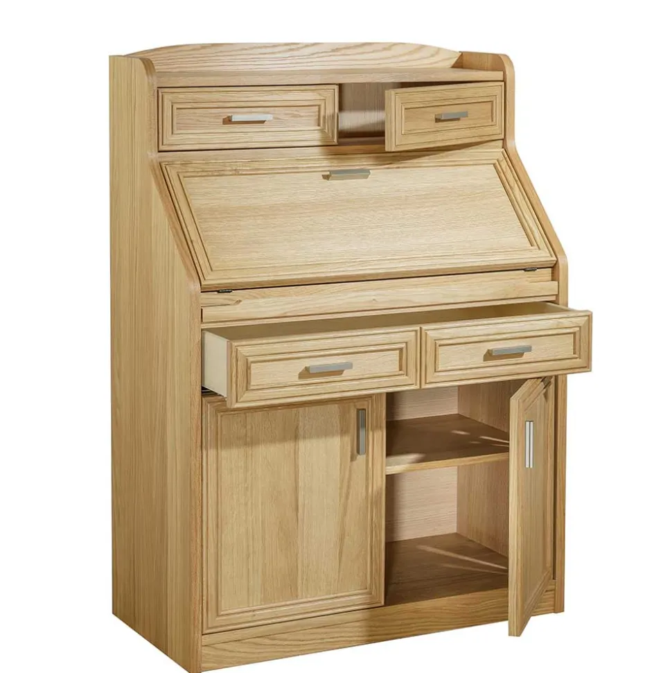 Hochwertiger Schreibschrank in geölter Eiche - Gatania