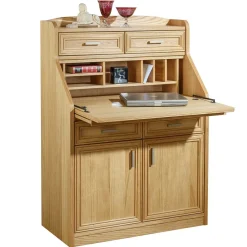 Hochwertiger Schreibschrank in geölter Eiche - Gatania