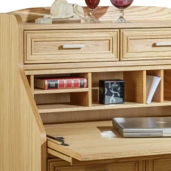 Hochwertiger Schreibschrank in geölter Eiche - Gatania