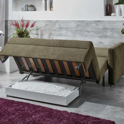 Hochwertiges Schlafsofa in Dunkelgrau Stoff - Floriva