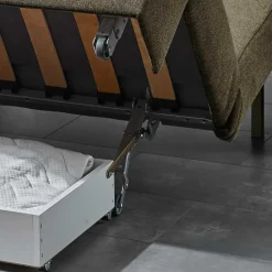 Hochwertiges Schlafsofa in Dunkelgrau Stoff - Floriva