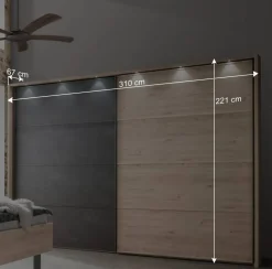 Hochwertiges Schlafzimmer Set mit LED - Licruva (vierteilig)