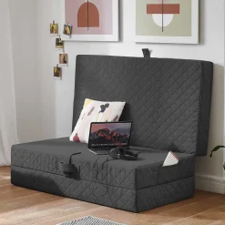 Hocker Faltmatratze in Anthrazit Webstoff - Indyron