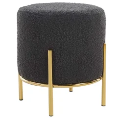 Hocker in Anthrazit Boucle Bezug - Perceval