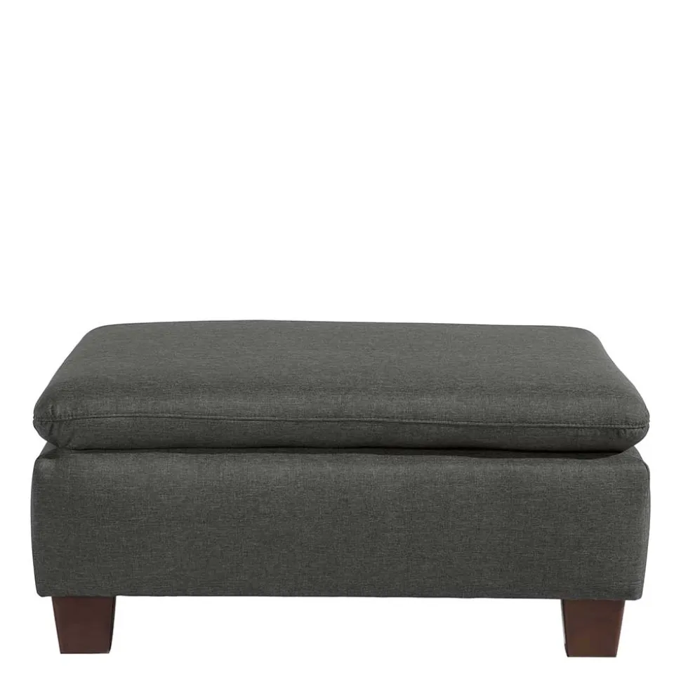 Hocker in Anthrazit und Nussbaum Braun - Classimo