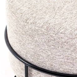 Hocker in Beige meliert Stoff - Zimbu