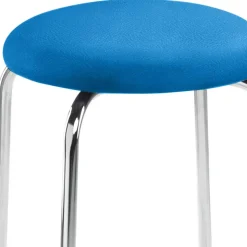 Hocker in Blau & Chrom - Ancloa