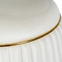 Hocker in Cremeweiß mit Gold - Josue