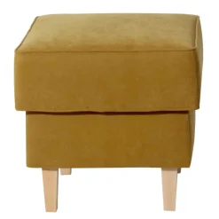 Hocker in Gelb Veloursstoff - Tablon