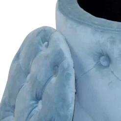 Hocker in Hellblau Samt & Gold - Santjana