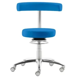 Hocker mit Lehne in Blau Kunstleder - Carito