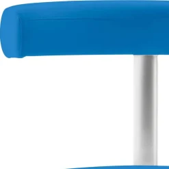 Hocker mit Lehne in Blau Kunstleder - Carito
