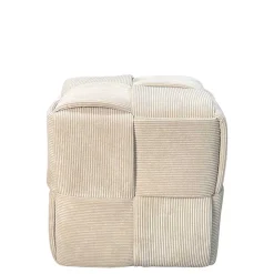 Hocker Pouf in Beige Cordbezug - Salvita III