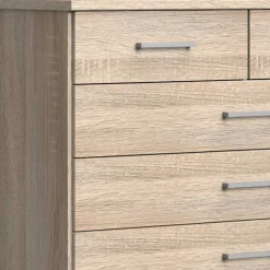 Hohe Kommode in Eiche Sägerau Dekor - Citerna