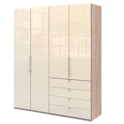 Hoher Schlafzimmerschrank 2-türig & 4 Schubladen - Rativian