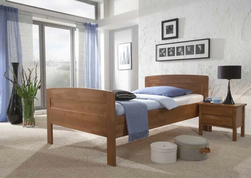 Hohes Bett Florentina aus Buche Massivholz