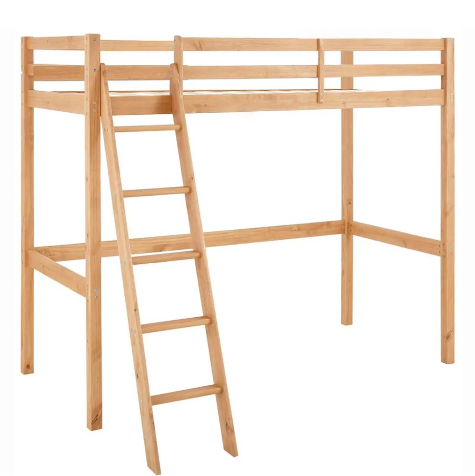 Hohes Hochbett aus Kiefer Massivholz - Usavina