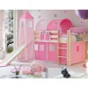 Hohes Spielbett in Natur & Rosa & Pink - Liza