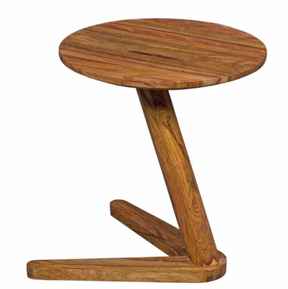 Holz Designertisch Jamsons mit Tischplatte rund