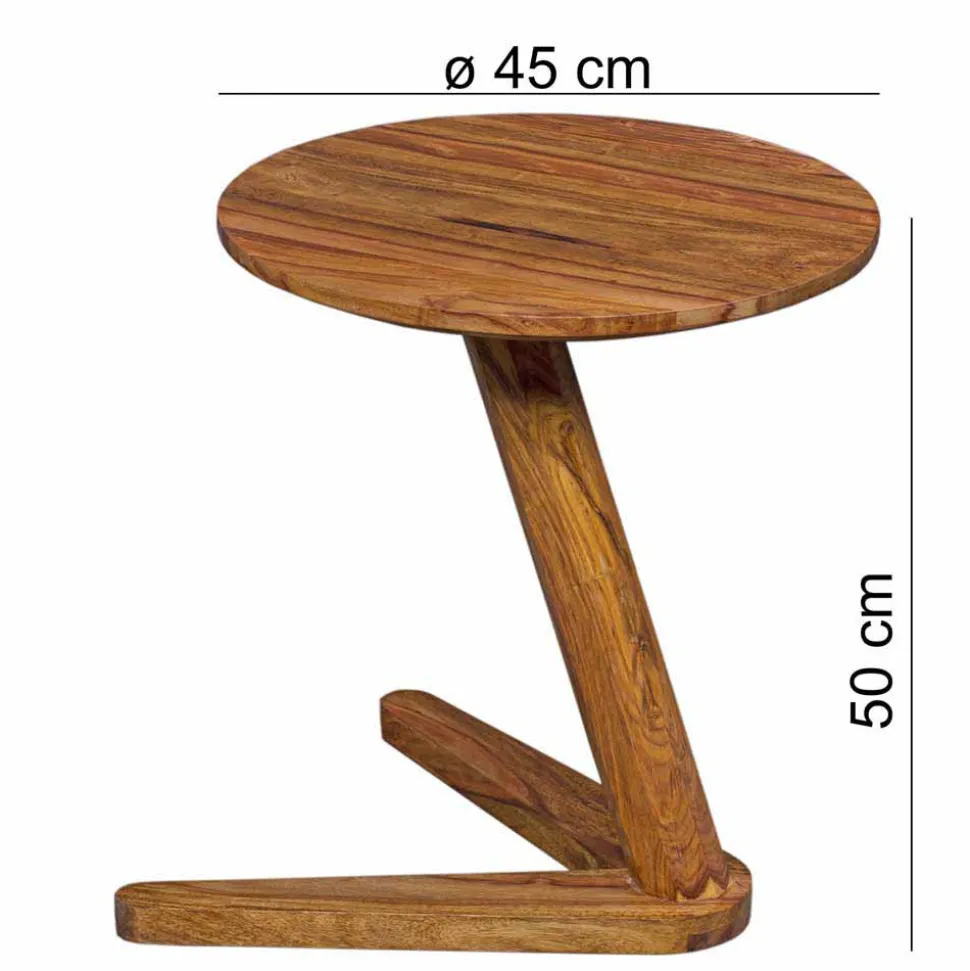 Holz Designertisch Jamsons mit Tischplatte rund