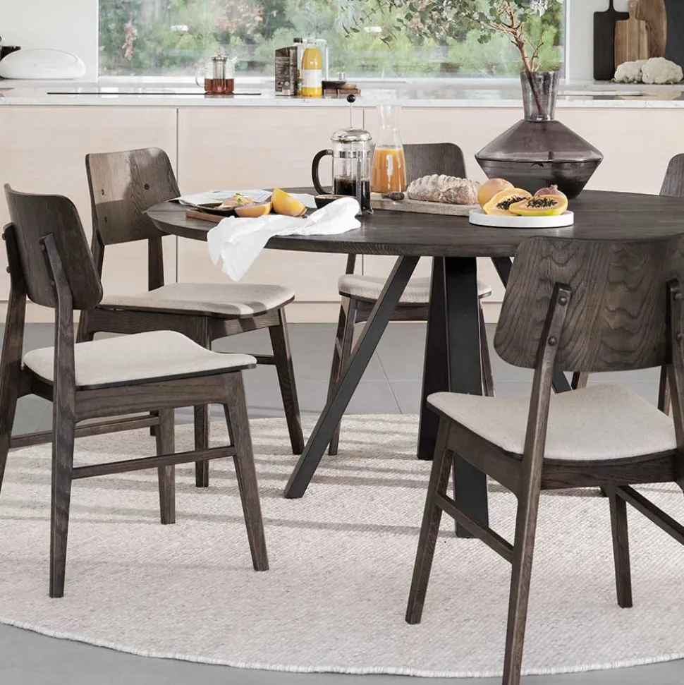 Holz Essgruppe in Rund - Granada (siebenteilig)