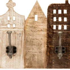 Holz Garderobe als Häuserzeile - Mectilda