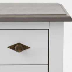 Holz Kommode Mirandesca in Weiß Grau