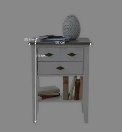 Holz Kommode Mirandesca in Weiß Grau