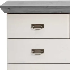 Holz Landhaus Kommode in Weiß & Grau - Mirandesca