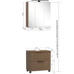 Holz Look Badezimmermöbel Set - Ucaida (vierteilig)